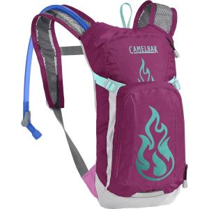 CamelBak Mini M.U.L.E. Kids 50oz Hydration Reservoir Hike and Bike Backpack(Baton Rouge/ Flames)