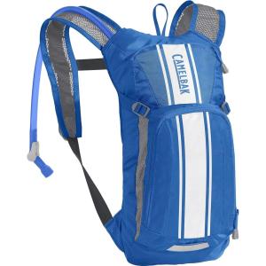 CamelBak Mini M.U.L.E. Kids 50oz Hydration Reservoir Hike and Bike Backpack(Lapis Blue/White Stripe)
