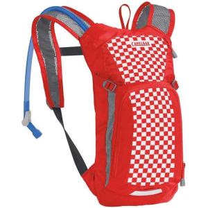 CamelBak Mini M.U.L.E. Kids 50oz Hydration Reservoir Hike and Bike Backpack(Racing Red Check)