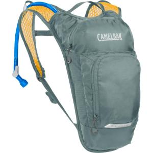 CamelBak Mini M.U.L.E. Kids 50oz Hydration Reservoir Hike and Bike Backpack(Stormy Sea/Mango)