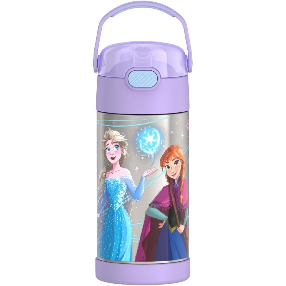 imageTHERMOS FUNTAINER Water Bottle with Straw  12 Ounce  Kids Stainless Steel Vacuum Insulated Water Bottle with Lid Hot WheelsFrozen 2
