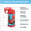 THERMOS FUNTAINER Water Bottle with Straw – 12 Ounce – Kids Stainless Steel Vacuum Insulated Water Bottle with Lid, Hot Wheels(Cars)