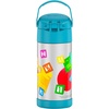 THERMOS FUNTAINER Water Bottle with Straw – 12 Ounce – Kids Stainless Steel Vacuum Insulated Water Bottle with Lid, Hot Wheels(Cocomelon)