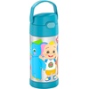 THERMOS FUNTAINER Water Bottle with Straw – 12 Ounce – Kids Stainless Steel Vacuum Insulated Water Bottle with Lid, Hot Wheels(Cocomelon)