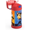 THERMOS FUNTAINER Water Bottle with Straw – 12 Ounce – Kids Stainless Steel Vacuum Insulated Water Bottle with Lid, Hot Wheels(Paw Patrol Boy)