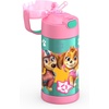 THERMOS FUNTAINER Water Bottle with Straw – 12 Ounce – Kids Stainless Steel Vacuum Insulated Water Bottle with Lid, Hot Wheels(Paw Patrol Girl)
