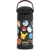 THERMOS FUNTAINER Water Bottle with Straw – 12 Ounce – Kids Stainless Steel Vacuum Insulated Water Bottle with Lid, Hot Wheels(Pokémon)