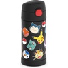 THERMOS FUNTAINER Water Bottle with Straw – 12 Ounce – Kids Stainless Steel Vacuum Insulated Water Bottle with Lid, Hot Wheels(Pokémon)