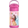 THERMOS FUNTAINER Water Bottle with Straw – 12 Ounce – Kids Stainless Steel Vacuum Insulated Water Bottle with Lid, Hot Wheels(Princess)