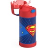 THERMOS FUNTAINER Water Bottle with Straw – 12 Ounce – Kids Stainless Steel Vacuum Insulated Water Bottle with Lid, Hot Wheels(Superman)