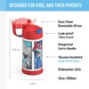THERMOS FUNTAINER Water Bottle with Straw – 12 Ounce – Kids Stainless Steel Vacuum Insulated Water Bottle with Lid, Hot Wheels(Transformers)
