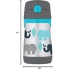 Thermos Baby 10 oz. Stainless Steel Bottle with pop-up straw, Cars(Elephants)