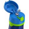 Thermos Baby 10 oz. Stainless Steel Bottle with pop-up straw, Cars(Navy with Lime)