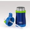 Thermos Baby 10 oz. Stainless Steel Bottle with pop-up straw, Cars(Navy with Lime)