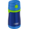 Thermos Baby 10 oz. Stainless Steel Bottle with pop-up straw, Cars(Navy with Lime)