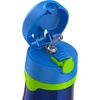 Thermos Baby 10 oz. Stainless Steel Bottle with pop-up straw, Cars(Navy with Lime)