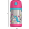 Thermos Baby 10 oz. Stainless Steel Bottle with pop-up straw, Cars(Unicorns)