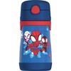 Thermos Baby 10 oz. Stainless Steel Bottle with pop-up straw, Cars(Spidey and His Amazing)