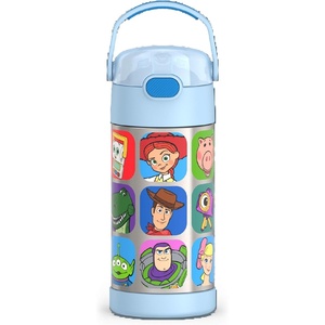 THERMOS FUNTAINER Water Bottle with Straw – 12 Ounce – Kids Stainless Steel Vacuum Insulated Water Bottle with Lid, Hot Wheels(Toy Story 5)
