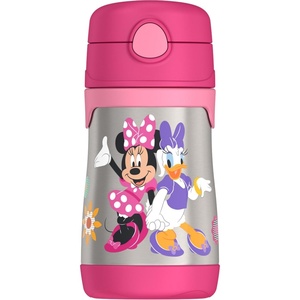 Thermos Baby 10 oz. Stainless Steel Bottle with pop-up straw, Cars(Minnie Mouse)
