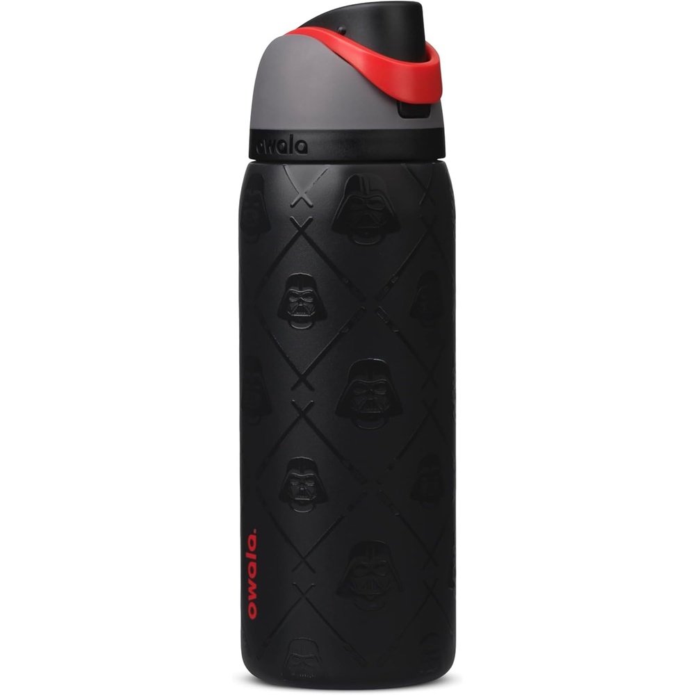 imageOwala Star Wars FreeSip Insulated Stainless Steel Water Bottle with Straw for Sports Travel and School BPAFree Sports Water Bottle 32 oz Darth Vader