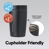 Owala SmoothSip Slider Ceramic-Lined Insulated Stainless Steel Coffee Tumbler, No Metallic Taste Reusable Travel Mug, Hot Iced Coffee Cup, BPA Free 20 oz, Candy Coated(Very  Very Dark)