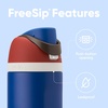 Owala Star Wars FreeSip Insulated Stainless Steel Water Bottle with Straw for Sports, Travel, and School BPA-Free Sports Water Bottle, 32 oz, GroGu(Captain America)