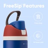Owala Star Wars FreeSip Insulated Stainless Steel Water Bottle with Straw for Sports, Travel, and School BPA-Free Sports Water Bottle, 32 oz, GroGu(Captain America)